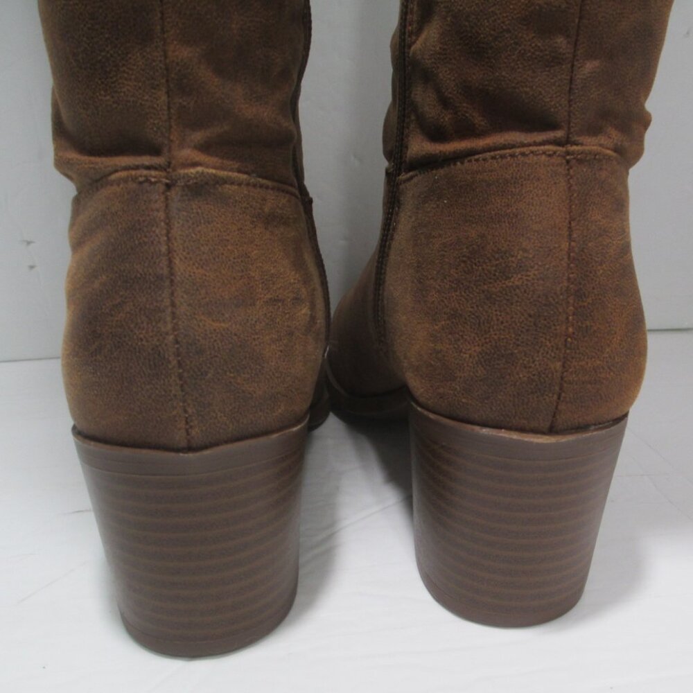 NEW Qupid Over The Knee Boots Brown Faux Suede Size 6 - Picture 6 of 9
